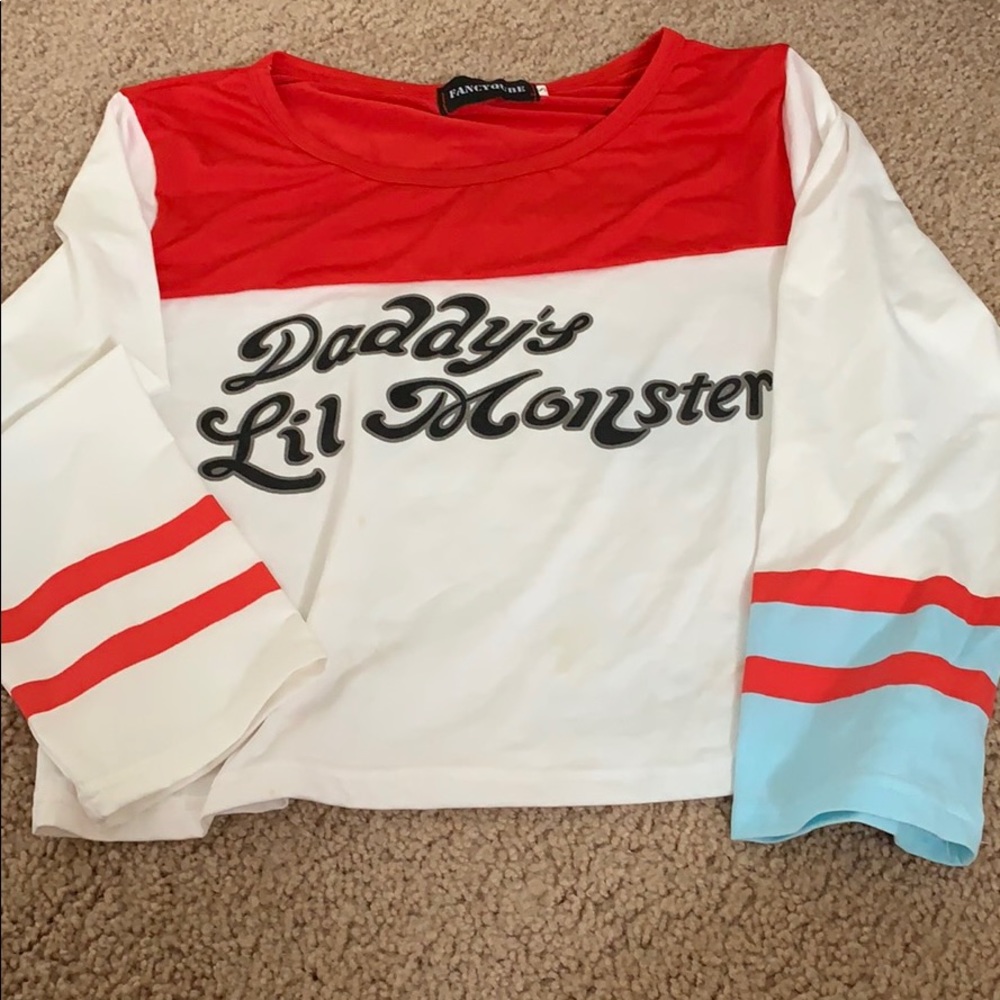 Harley Quinn daddy’s lil monster crop top